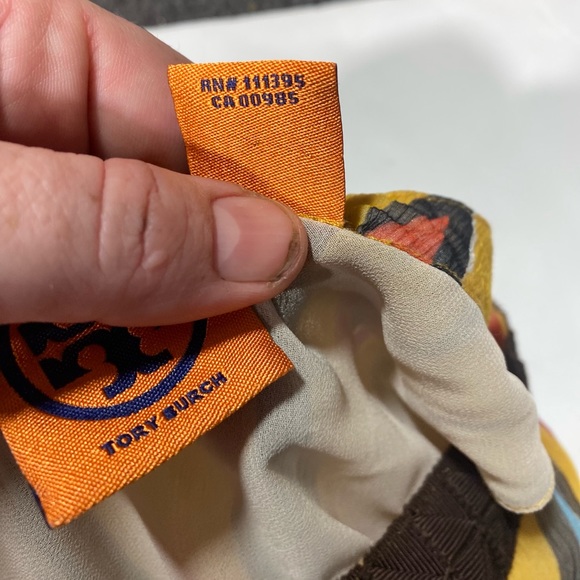 Tory Burch 100% Silk Multi-Colored Artsy Print Midi Woman’s Dress Size 8 - Picture 9 of 14